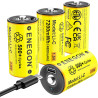 ENEGON Lot de 4 accus Rechargeables Lithium C/LR14 1,5V 7200mWh | Câble charge rapide USB-C, adapté pour lecteurs CD, lampes de 