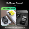 ENEGON Lot de 4 accus Rechargeables Lithium C/LR14 1,5V 7200mWh | Câble charge rapide USB-C, adapté pour lecteurs CD, lampes de 