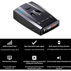 Baceyong 12V 3W Détecteur de Radar de Voiture de Surveillance à 360 degrés avec méthode de Mesure de Vitesse 4 Modes 3, 300-1000
