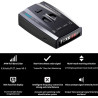 Baceyong 12V 3W Détecteur de Radar de Voiture de Surveillance à 360 degrés avec méthode de Mesure de Vitesse 4 Modes 3, 300-1000