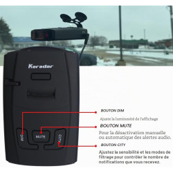 KARADAR Détecteur de Radar X/K/Ka Bande & Laser Détectable Détecteurs de Piège de Vitesse pour Voitures LaserEye et Fausse Alert