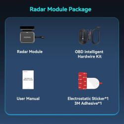 DDPAI Radar avec Détection de Mouvement IA, Enregistrement Automatique à l’Activation, Compatible Uniquement avec Dashcam N5 Dua