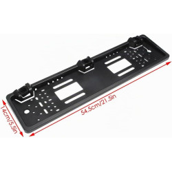 Riloer Radar de recul 12V, Cadre de Plaque d'immatriculation européenne avec 3 capteurs, ABS Noir