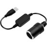 Convertisseur d'adaptateur d'allume-Cigare, Port USB vers câble Prise 12V