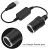 Convertisseur d'adaptateur d'allume-Cigare, Port USB vers câble Prise 12V