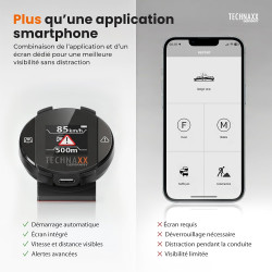 Technaxx détecteur de Radar avec Blitzer.de– Dispositif d’Alerte routière avec écran, alertes de Vitesse et de Danger, Affichage