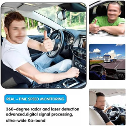 Détecteur De Radar 360°, Détecteur De Vitesse GPS V7, Détection Laser 16 Bandes, Annonce Vocale De La Navigation, Permet Une Dét