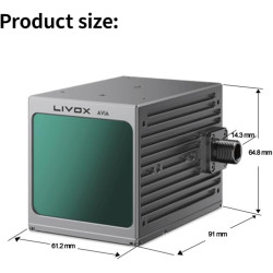 Livox Avia Lidar Capteur avec portée de détection de 450 m, 240 K Points/s, Triple écho, champ de vision non répétitif 70,4 ° x 