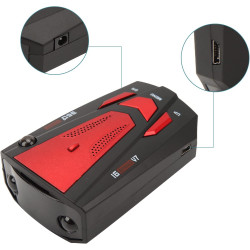 Aides à la Conduite, Détecteur de Radar de Voiture Laser 360° GPS Speed Police Safe avec Alerte Vocale, Portée de 800 M, Alarme 