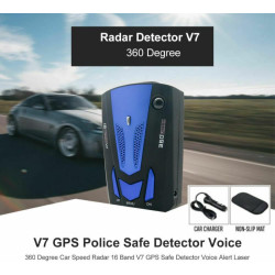 Baceyong Détecteur de Radar V7, système d'avertissement en Temps réel avec Longue portée, Alarme vocale et Affichage numérique, 