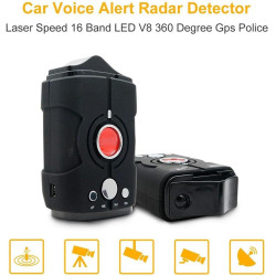 Détecteur De Radar, Détecteur De Radar De Voiture Avec Balayage À 360°, Détecteur Anti-police GPS Intégré, Avertissements Vocaux
