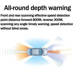 Détecteur De Radar pour Voiture, Détecteur De Radar Longue Portée avec Détection Pleine Bande 360°, 200-800m De Distance D'alert