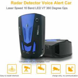 Détecteur de Radar GPS V7 pour Voitures, détecteurs de radars, Vitesse d'invite vocale, système d'alarme, Affichage LED, Mode Vi