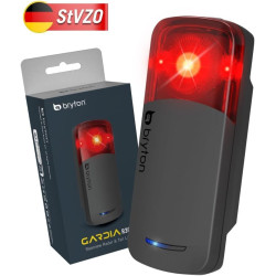 Bryton GARDIA R300D Roue de vélo certifiée StVZO avec feu arrière, modèle Allemand, détection 190 m, Angle de Vue 220°, alertes 