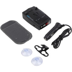 Whychstore Détecteur de radars de véhicule longue portée, couverture à 360° avec alertes vocales, design compact ABS pour toutes