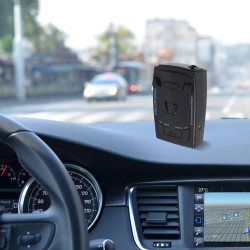 Whychstore Détecteur de radars de véhicule longue portée, couverture à 360° avec alertes vocales, design compact ABS pour toutes