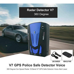 Détecteur de radar de voiture V7, alarme d'invite vocale Riloer Détecteur de radar à fonctionnement simple à 3 boutons et kit de