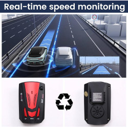 Détecteur de Radar pour Voitures Mode Ville/Autoroute Automatique à 360 Degrés Invite Vocale Aides à la Conduite pour Voitures