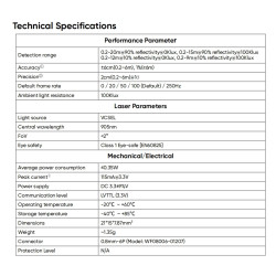 Benewake TFS20-L UART & IIC Miniaturisiertes Single Point LiDAR Modul, 20M Reichweite Sensoren, für Drohnen Oder UAV Roboter Abs