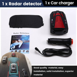 Breeshy Détecteur de Radar pour Voitures Mode Ville/Autoroute Automatique à 360 Degrés Invite Vocale Aides à la Conduite pour Vo