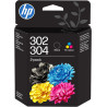 HP 302/304 Noir et Tricolore, B82L1AE, Pack de 2 Cartouches d’Encre Original, Compatible avec Les imprimantes DeskJet 1110, 2130