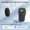 Supvan e10 étiqueteuse bleutooth avec ruban, noir | compatible étiquettes étanches continues&prédécoupées, édition app, recharge