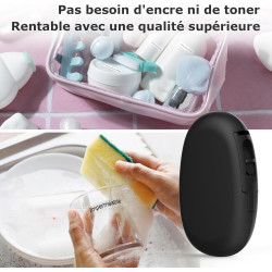Supvan e10 étiqueteuse bleutooth avec ruban, noir | compatible étiquettes étanches continues&prédécoupées, édition app, recharge
