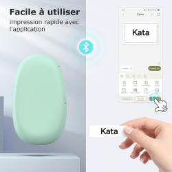 Supvan e10 étiqueteuse bleutooth avec ruban, vert | compatible étiquettes étanches continues&prédécoupées, édition app, recharge