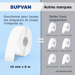 Supvan e10 étiqueteuse bleutooth avec ruban, vert | compatible étiquettes étanches continues&prédécoupées, édition app, recharge