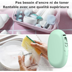 Supvan e10 étiqueteuse bleutooth avec ruban, vert | compatible étiquettes étanches continues&prédécoupées, édition app, recharge