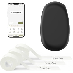 Supvan e10 étiqueteuse bleutooth mini livrée avec 3 rubans, étiquettes étanches, app avec plus de 30 polices et 660+ icônes, san