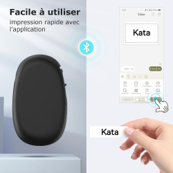 Supvan e10 étiqueteuse bleutooth mini livrée avec 3 rubans, étiquettes étanches, app avec plus de 30 polices et 660+ icônes, san