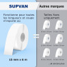Supvan e10 étiqueteuse bleutooth avec 3 rubans, vert | compatible étiquettes étanches continues&prédécoupées, édition app, recha