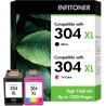 Cartouche Encre 304 XL 5030 3760 pour HP304 Noir et Couleur Pack 304XL | Remplacement pour HP Envy 5030 5020 5032 5010 Deskjet 3
