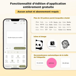 Supvan t50m pro étiqueteuse bleutooth avec 3 rubans, lot 2 | étiquettes larges imperméables, haute qualité, app avec 30 polices 