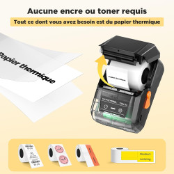 Supvan t50m pro étiqueteuse bleutooth avec 3 rubans, lot 2 | étiquettes larges imperméables, haute qualité, app avec 30 polices 