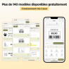 Supvan t50m pro étiqueteuse bleutooth avec 4 rubans, lot 3 | étiquettes larges imperméables, haute qualité, app avec 30 polices 