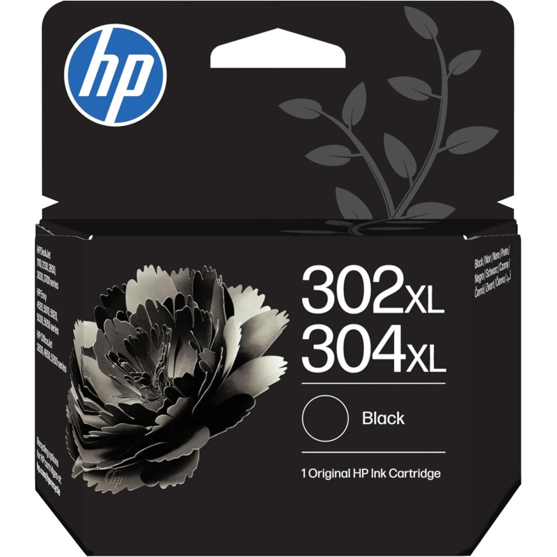 HP 302XL/304XL Noir, B7RT9AE, Cartouche d’Encre Original, Compatible avec Les imprimantes DeskJet 1110, 2130, 2620, 3630, 3720, 