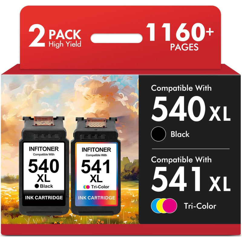 Cartouche Encre 540 et 541 MG3600 MG3650S MG3650 pour Canon 540XL 541XL | Compatible pour Canon Pixma TS5150 TS5151 TS5100 MG415