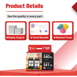 Cartouche Encre 540 et 541 MG3600 MG3650S MG3650 pour Canon 540XL 541XL | Compatible pour Canon Pixma TS5150 TS5151 TS5100 MG415