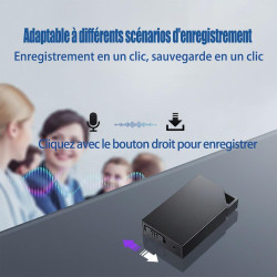 Enregistreur Vocal Espion Discret avec 64 Go de Mémoire, Rechargeable par USB Micro Espion Ecoute a Distance, Mini Dictaphone, E