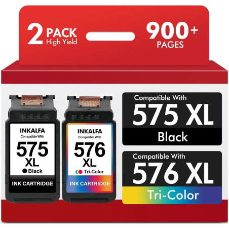 Cartouche 575 576 TR4755i TS3551i TS3750i pour Canon 575 et 576 XL Encre | Remplacement pour Canon Pixma TS3550i TR4750i TS3751i