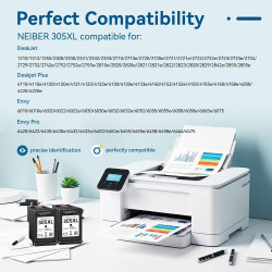305XL Cartouches Remplacement pour Cartouche HP 305 Noir pour Cartouche Encre HP 305, 305 XL pour Deskjet 2820e 2700e 2810e 2720