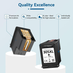 305XL Cartouches Remplacement pour Cartouche HP 305 Noir pour Cartouche Encre HP 305, 305 XL pour Deskjet 2820e 2700e 2810e 2720