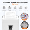 Bonsaii Destructeur de Documents 12 Feuilles Micro-Coupe, Bac 21 L | Niveau de sécurité DIN P-4, anti-bourrage, protection therm