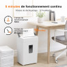 Bonsaii Destructeur de Documents 12 Feuilles Micro-Coupe, Bac 21 L | Niveau de sécurité DIN P-4, anti-bourrage, protection therm