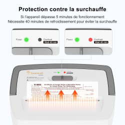 Bonsaii Destructeur de Documents 12 Feuilles Micro-Coupe, Bac 21 L | Niveau de sécurité DIN P-4, anti-bourrage, protection therm