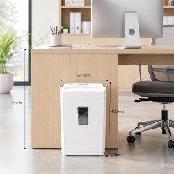 Bonsaii Destructeur de Documents 12 Feuilles Micro-Coupe, Bac 21 L | Niveau de sécurité DIN P-4, anti-bourrage, protection therm
