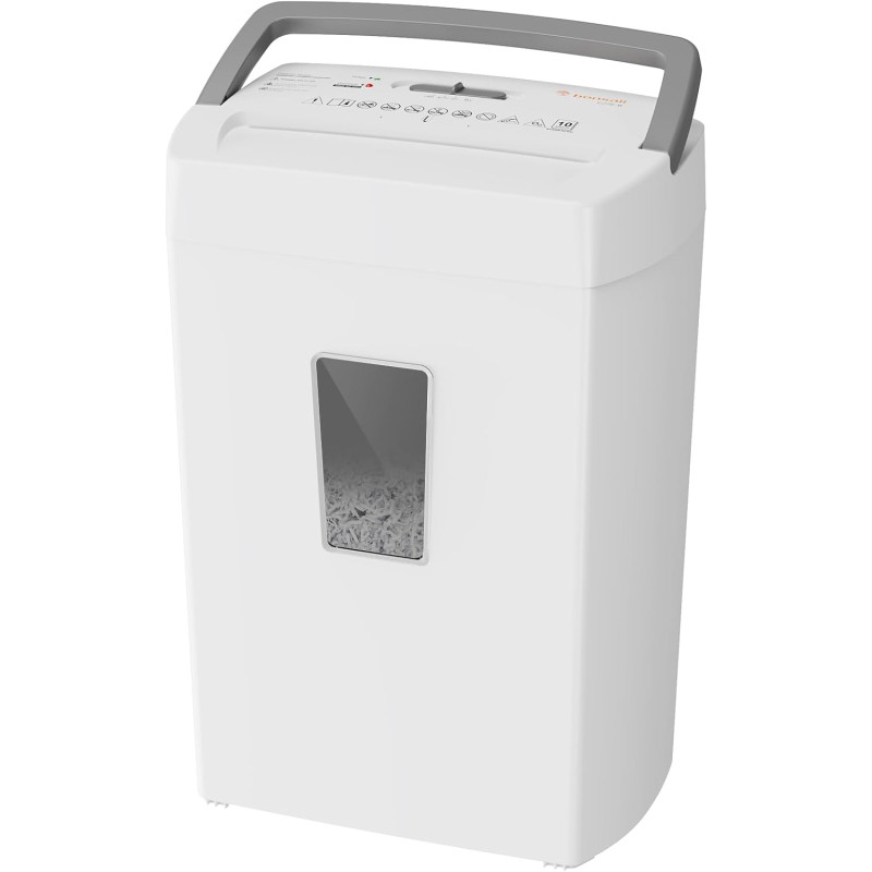 Bonsaii Destructeur de Documents Micro-Coupe, 10 Feuilles, P-4, C275-B | Bac de 21 litres, système anti-blocage, protection cont