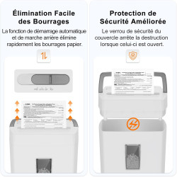 Bonsaii Destructeur de Documents Micro-Coupe, 10 Feuilles, P-4, C275-B | Bac de 21 litres, système anti-blocage, protection cont